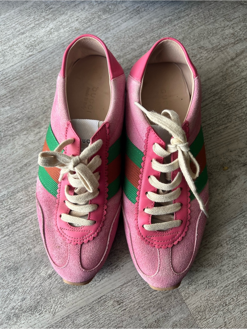 Gucci Web Accent Suede Sneakers